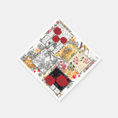 Naadloze retro  patchwork-papavers servet (Hoek)