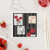Naadloze retro patchwork-papavers servet (Insitu)