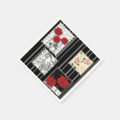 Naadloze retro patchwork-papavers servet (Hoek)