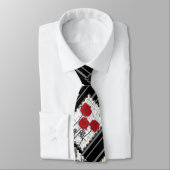 Naadloze retro patchwork-papavers stropdas (Gebonden)