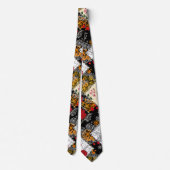 Naadloze retro patchwork-papavers stropdas (Achterkant)