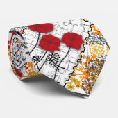 Naadloze retro  patchwork-papavers stropdas (Opgerold)