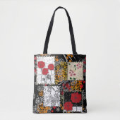 Naadloze retro  patchwork-papavers tote bag (Voorkant)