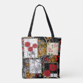 Naadloze retro  patchwork-papavers tote bag (Achterkant)