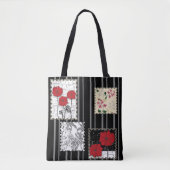Naadloze retro  patchwork-papavers tote bag (Voorkant)