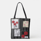 Naadloze retro  patchwork-papavers tote bag (Achterkant)