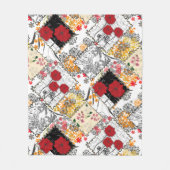 Naadloze retro patchwork-patches fleece deken (Voorkant)