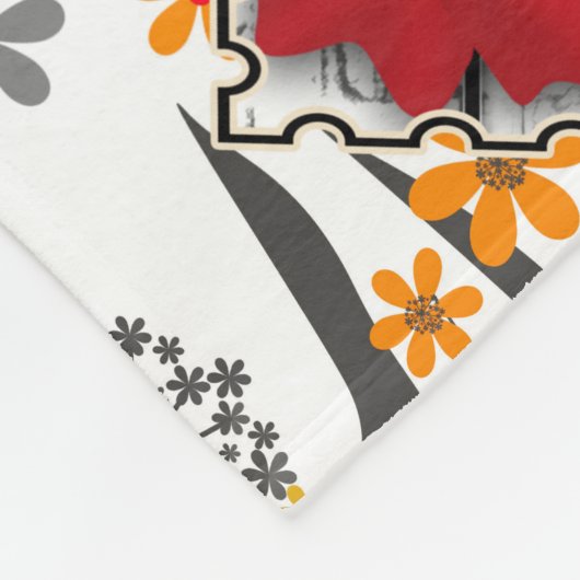 Naadloze retro  patchwork-patches fleece deken (Hoek)