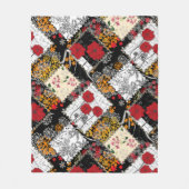Naadloze retro  patchwork-patches fleece deken (Voorkant)
