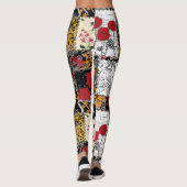 Naadloze retro patchwork-patches leggings (Achterkant)