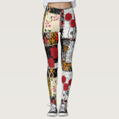 Naadloze retro  patchwork-patches leggings (Voorkant)