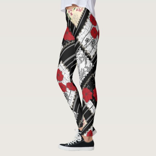 Naadloze retro  patchwork-patches leggings (Links)