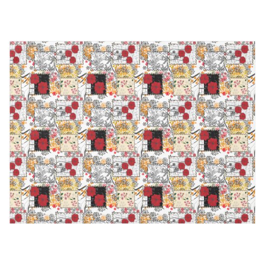 Naadloze retro  patchwork-patches tafelkleed (Voorkant (Horizontaal))