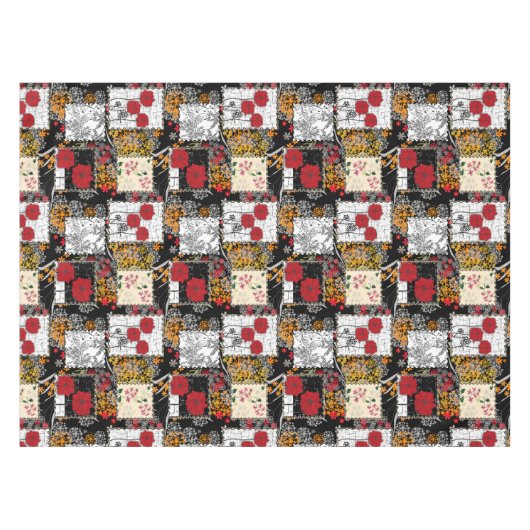 Naadloze retro patchwork-patches tafelkleed (Voorkant (Horizontaal))