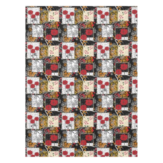 Naadloze retro  patchwork-patches tafelkleed (Voorkant)