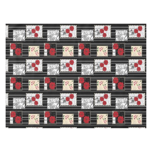 Naadloze retro  patchwork-patches tafelkleed (Voorkant (Horizontaal))
