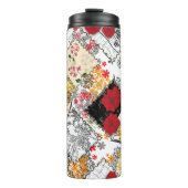 Naadloze retro patchwork-patches thermosbeker (Voorkant)