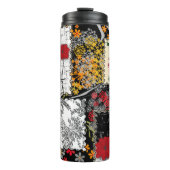 Naadloze retro patchwork-patches thermosbeker (Voorkant)