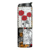 Naadloze retro patchwork-patches thermosbeker (Gedraaid links)