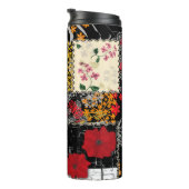 Naadloze retro patchwork-patches thermosbeker (Geroteerd rechts)