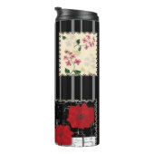 Naadloze retro patchwork-patches thermosbeker (Geroteerd rechts)