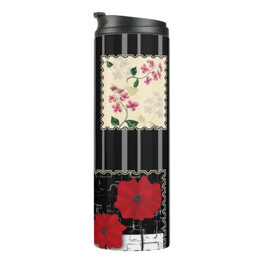 Naadloze retro  patchwork-patches thermosbeker (Geroteerd rechts)