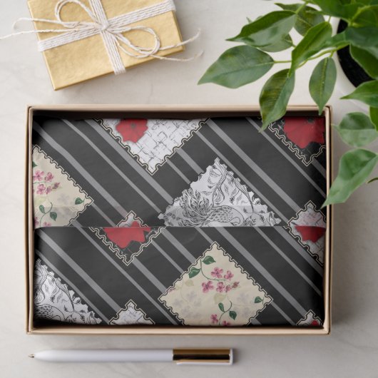 Naadloze retro patchwork-patches tissuepapier (Geschenk)