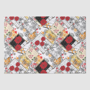 Naadloze retro patchwork-patches tissuepapier