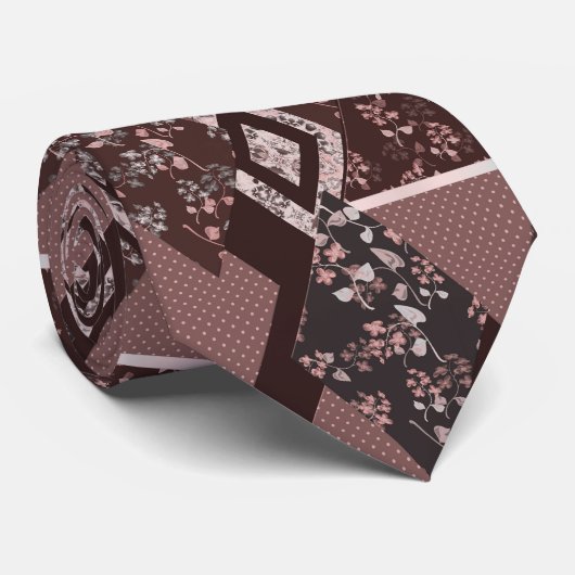 Naadloze retro  patchwork stropdas (Opgerold)