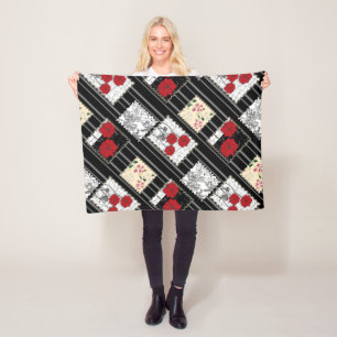 Naadloze retro vintage patchwork quilt patches fleece deken