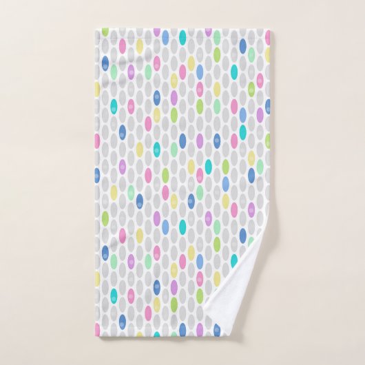 Naadloze retrokleuren ontwerpen cirkels polka dots bad handdoek (Handdoek)