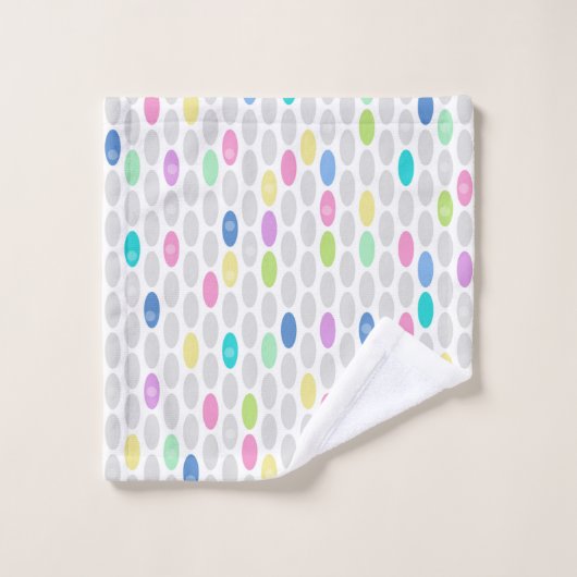 Naadloze retrokleuren ontwerpen cirkels polka dots bad handdoek (Wasdoekje)