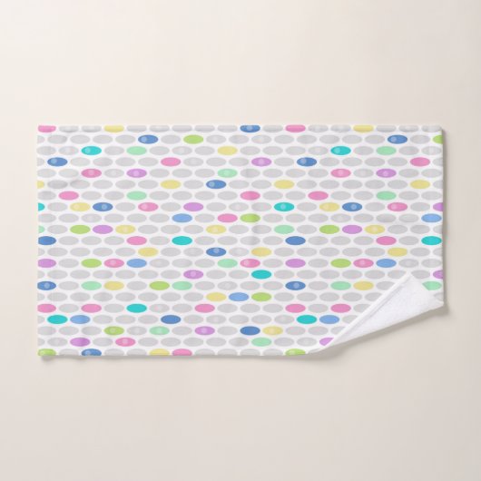 Naadloze retrokleuren ontwerpen cirkels polka dots bad handdoek (Handdoek)