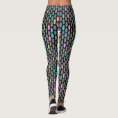 Naadloze retrokleuren ontwerpen cirkels polka dots leggings (Achterkant)