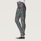 Naadloze retrokleuren ontwerpen cirkels polka dots leggings (Links)