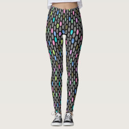Naadloze retrokleuren ontwerpen cirkels polka dots leggings