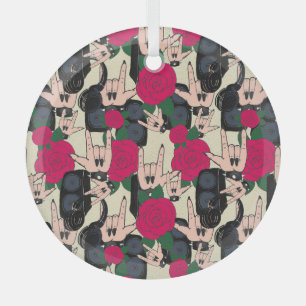Naadloze rockmuziek, abstract patroon. glas ornament
