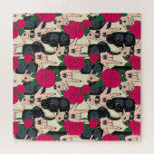 Naadloze rockmuziek, abstract patroon. legpuzzel (Horizontaal)