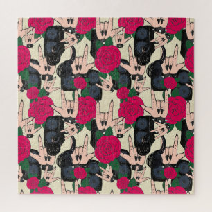 Naadloze rockmuziek, abstract patroon. legpuzzel