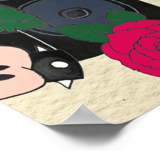 Naadloze rockmuziek, abstract patroon. poster (Hoek)