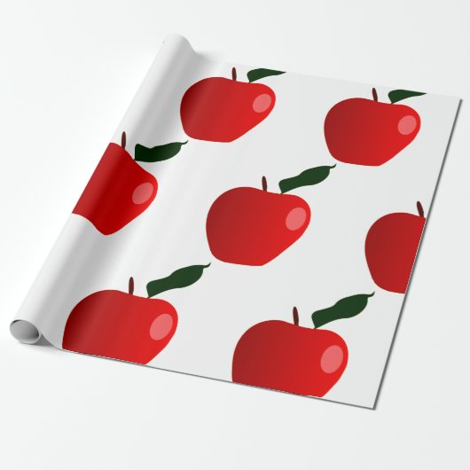 Naadloze rode Apple-achtergrond Cadeaupapier (Uitgerold)