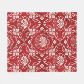 Naadloze  rode Chinese achtergrond botanische Cr Fleece Deken (Voorkant (Horizontaal))