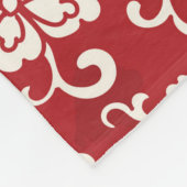 Naadloze  rode Chinese achtergrond botanische Cr Fleece Deken (Hoek)