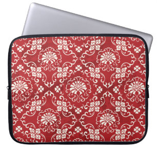 Naadloze rode Chinese achtergrond botanische Cr Laptop Sleeve
