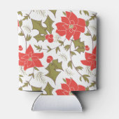 Naadloze rode kerstpunsettia groene euon blikjeskoeler (Achterkant)