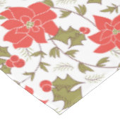 Naadloze rode kerstpunsettia groene euon tafelkleed (Gekanteld)
