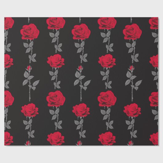 Naadloze rode rozenbloemen  abstract cadeaupapier (Vlak)