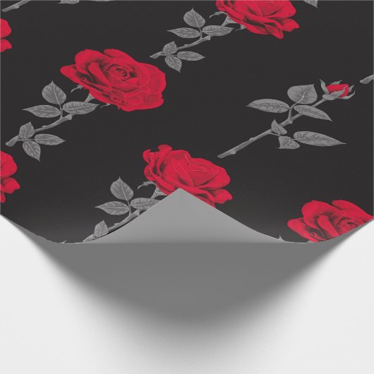 Naadloze rode rozenbloemen  abstract cadeaupapier (Hoek)