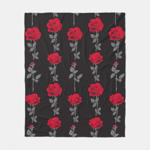 Naadloze rode rozenbloemen abstract fleece deken