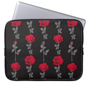 Naadloze rode rozenbloemen  abstract laptop sleeve